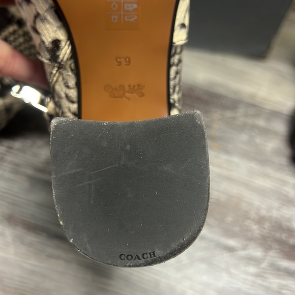 Coach Elisa Leather Ankle Bootie Boots In Faux Snakeskin and COACH Logo Buckle. - Picture 12 of 13